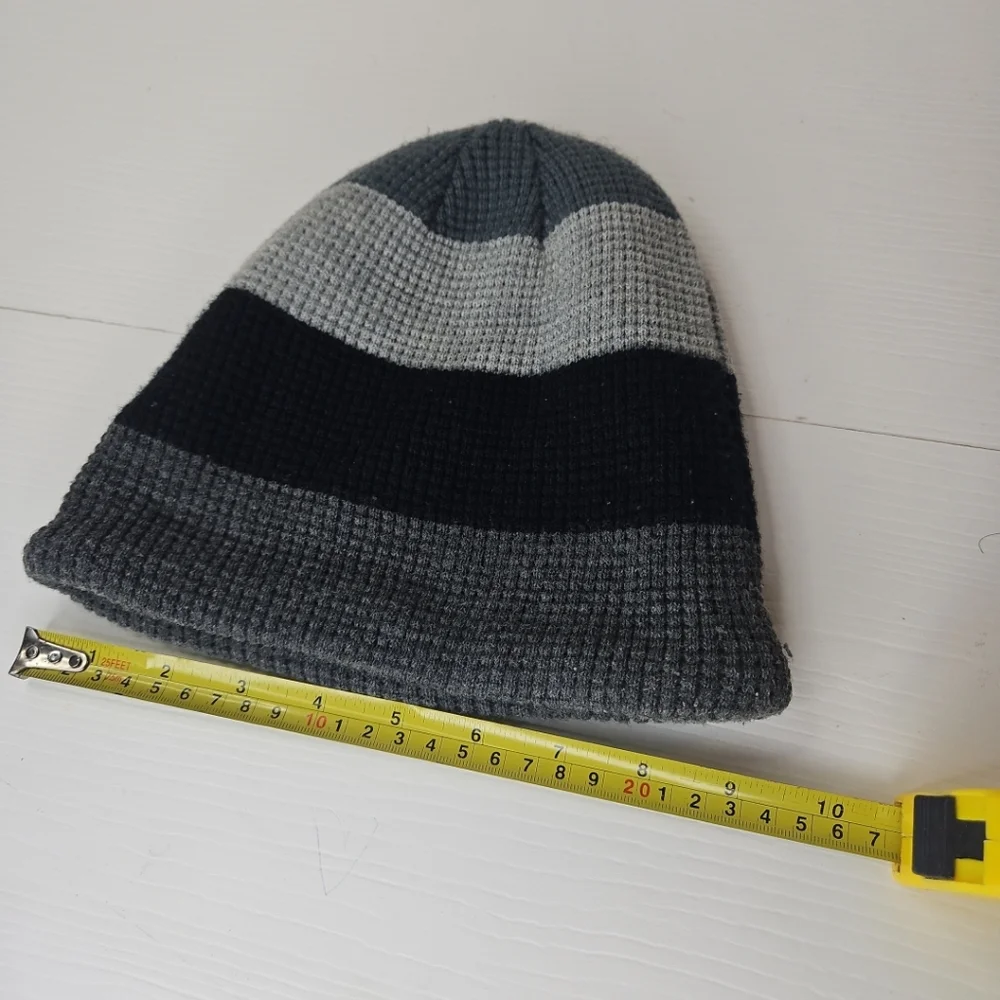 🎁Color Block Casual Solid Unisex Beanie Knitting Hat Winter Black Gray One Size - Picture 11 of 14